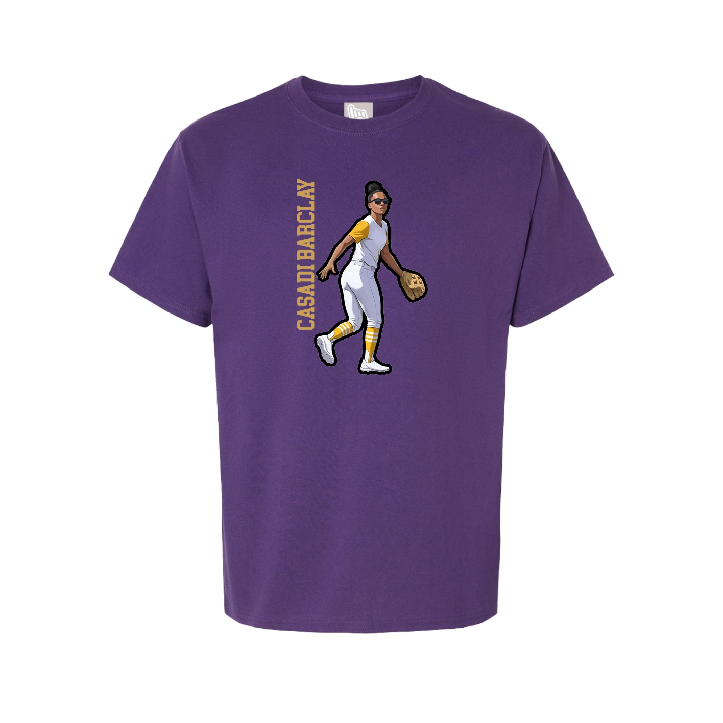Youth Tee — Name Vertical in Purple