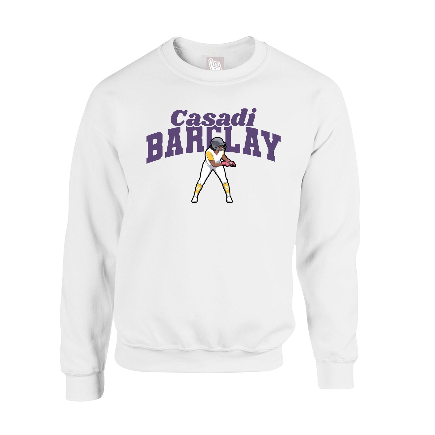 Fleece Crew — Signature Arch in White