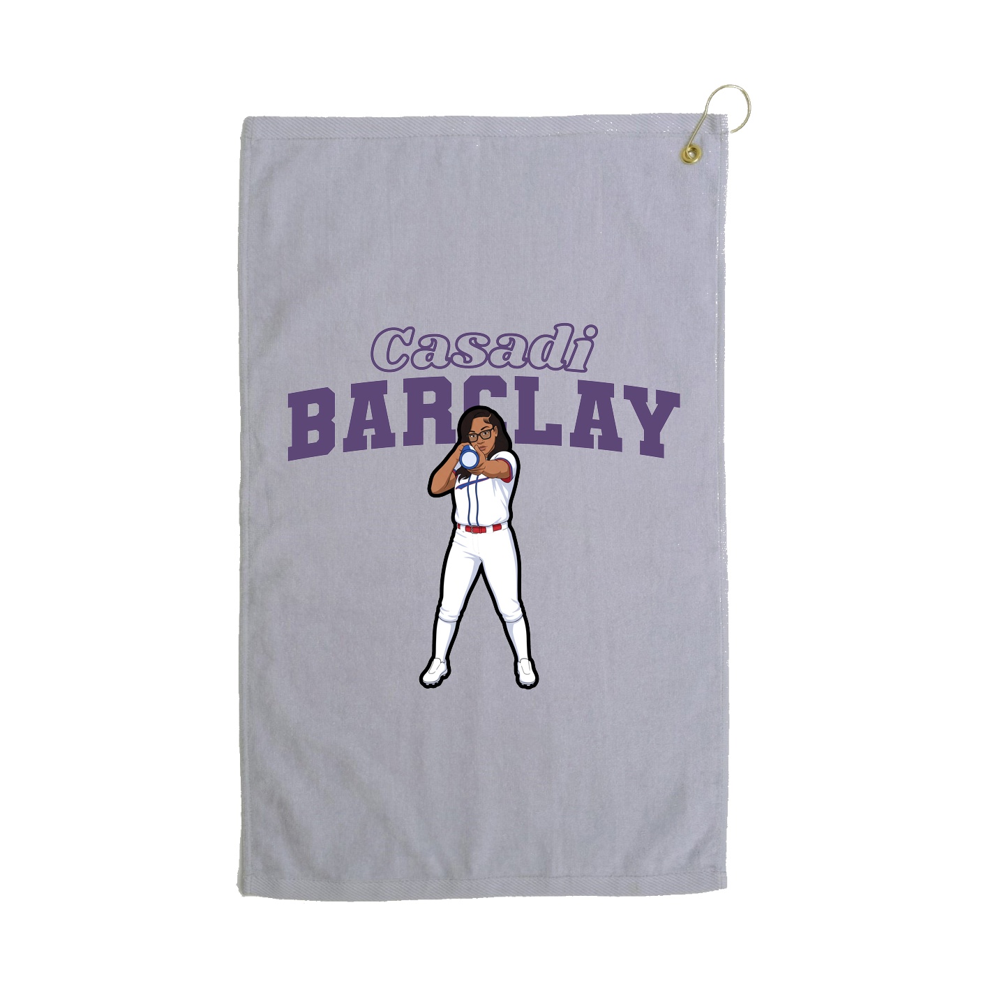 Golf Towel — Name Arch in Grey