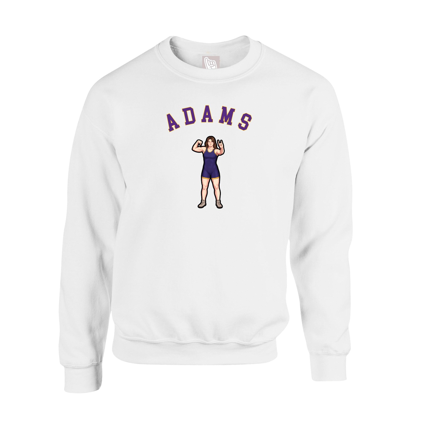Fleece Crew — Shirsey Arch in White