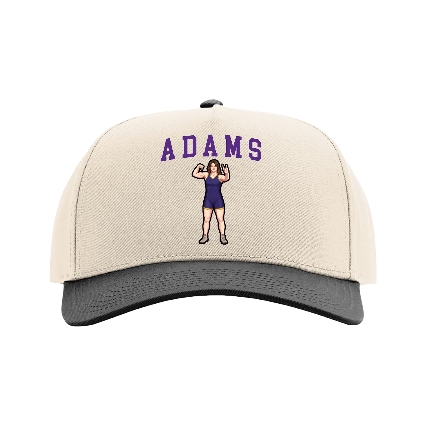 Full Fabric Five-Panel Champ Cap — Shirsey in Cream/Black