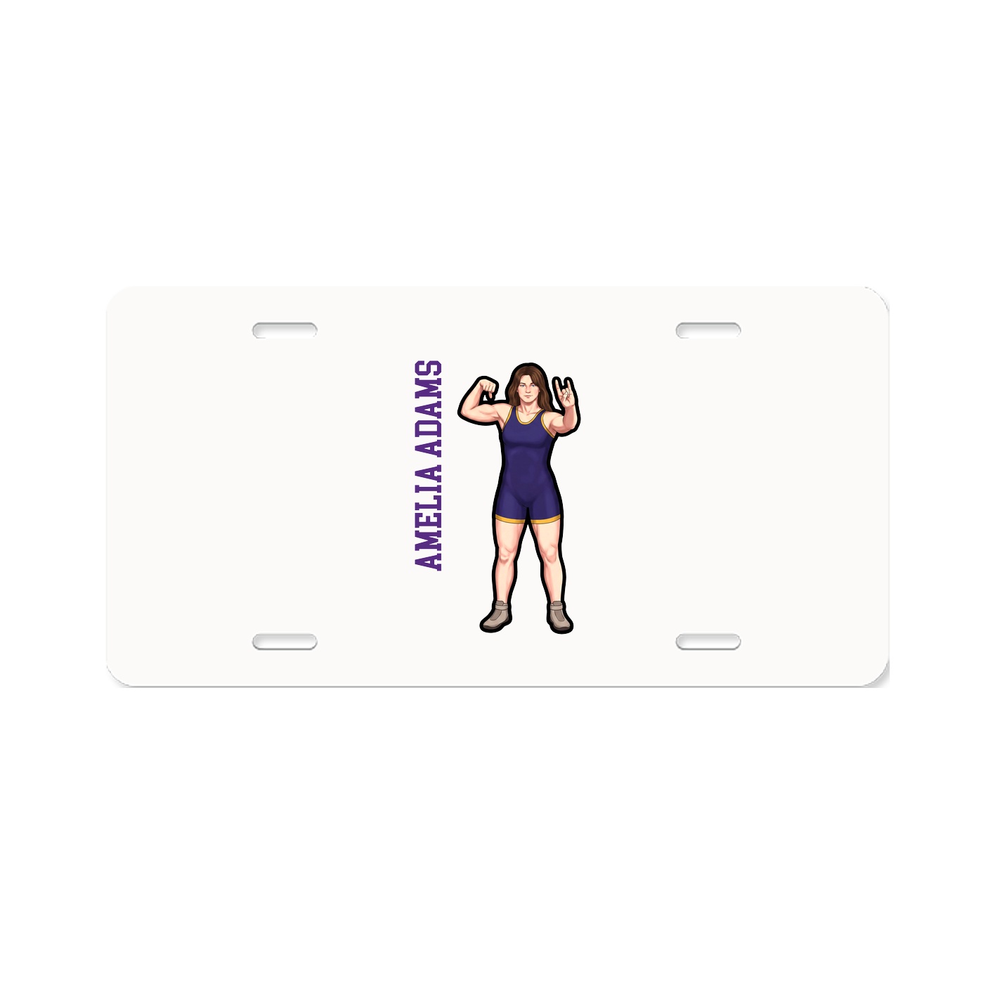 License Plate — Name Vertical in Classic
