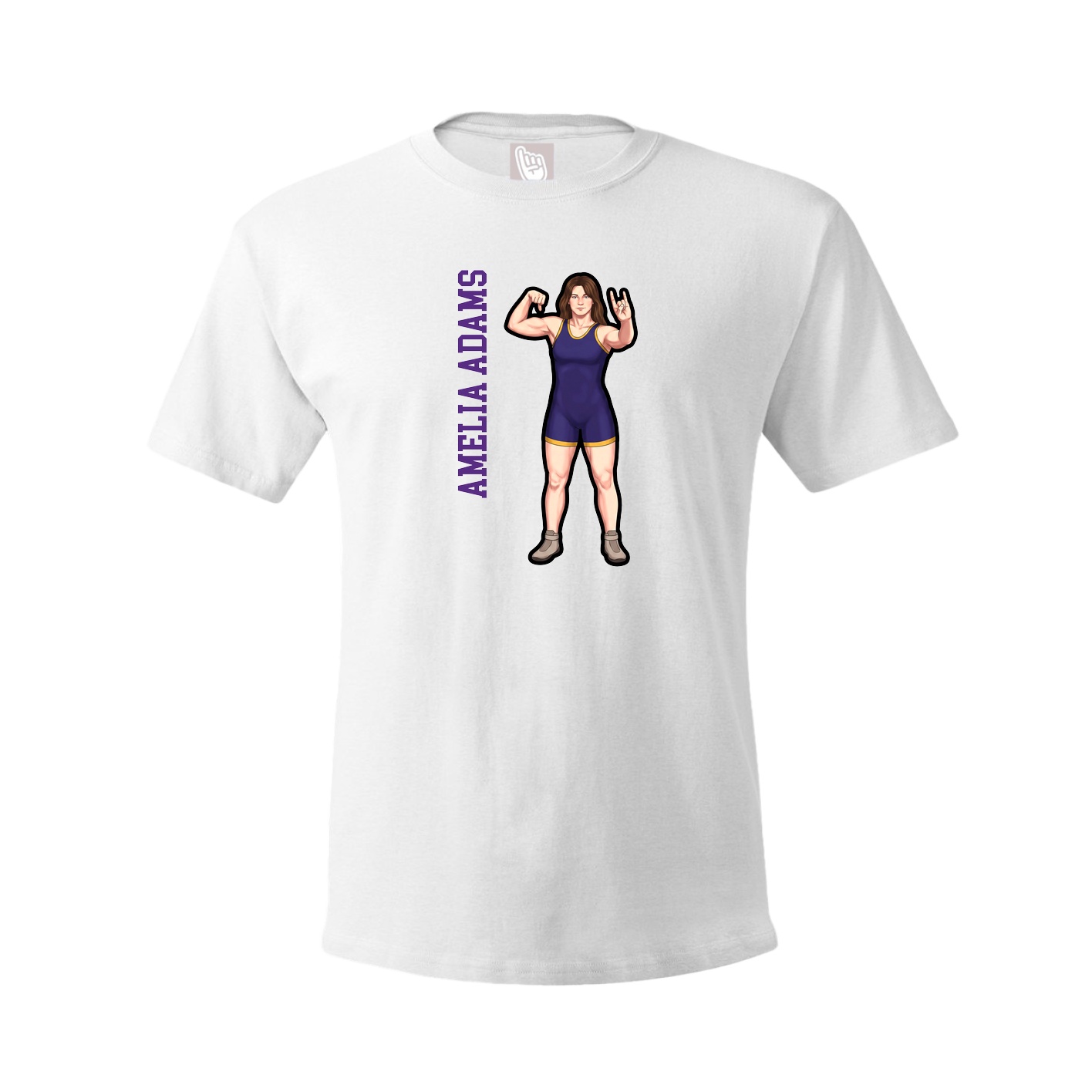 Tee — Name Vertical in White
