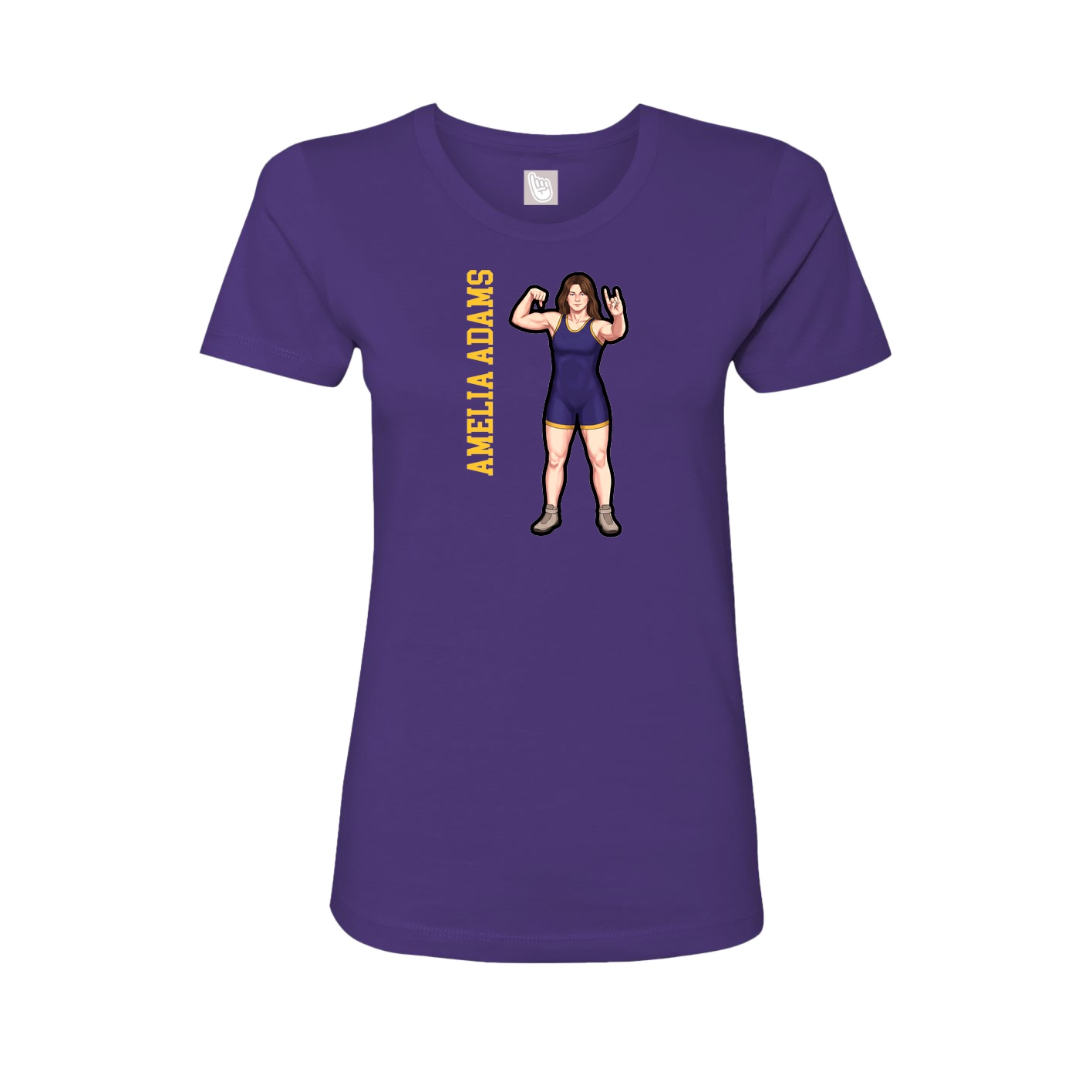 Womens Tee — Name Vertical in Purple