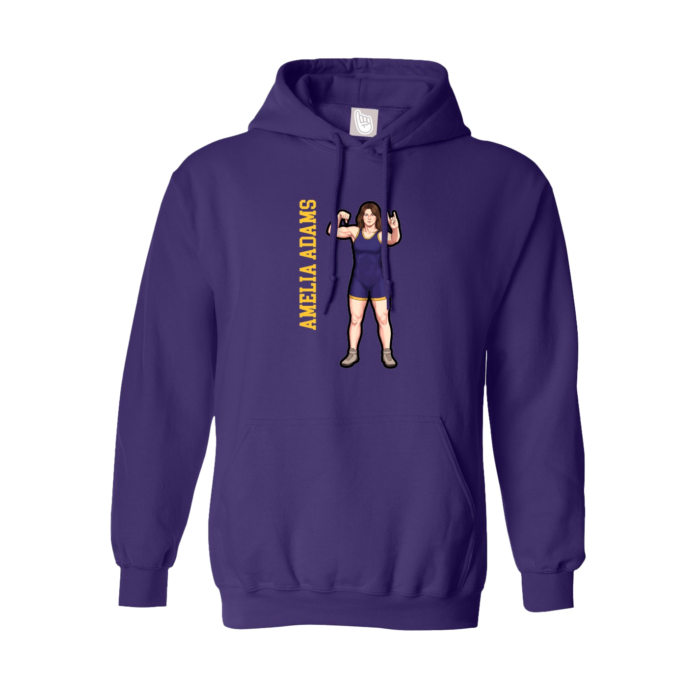 Youth Hoodie — Name Vertical in Purple