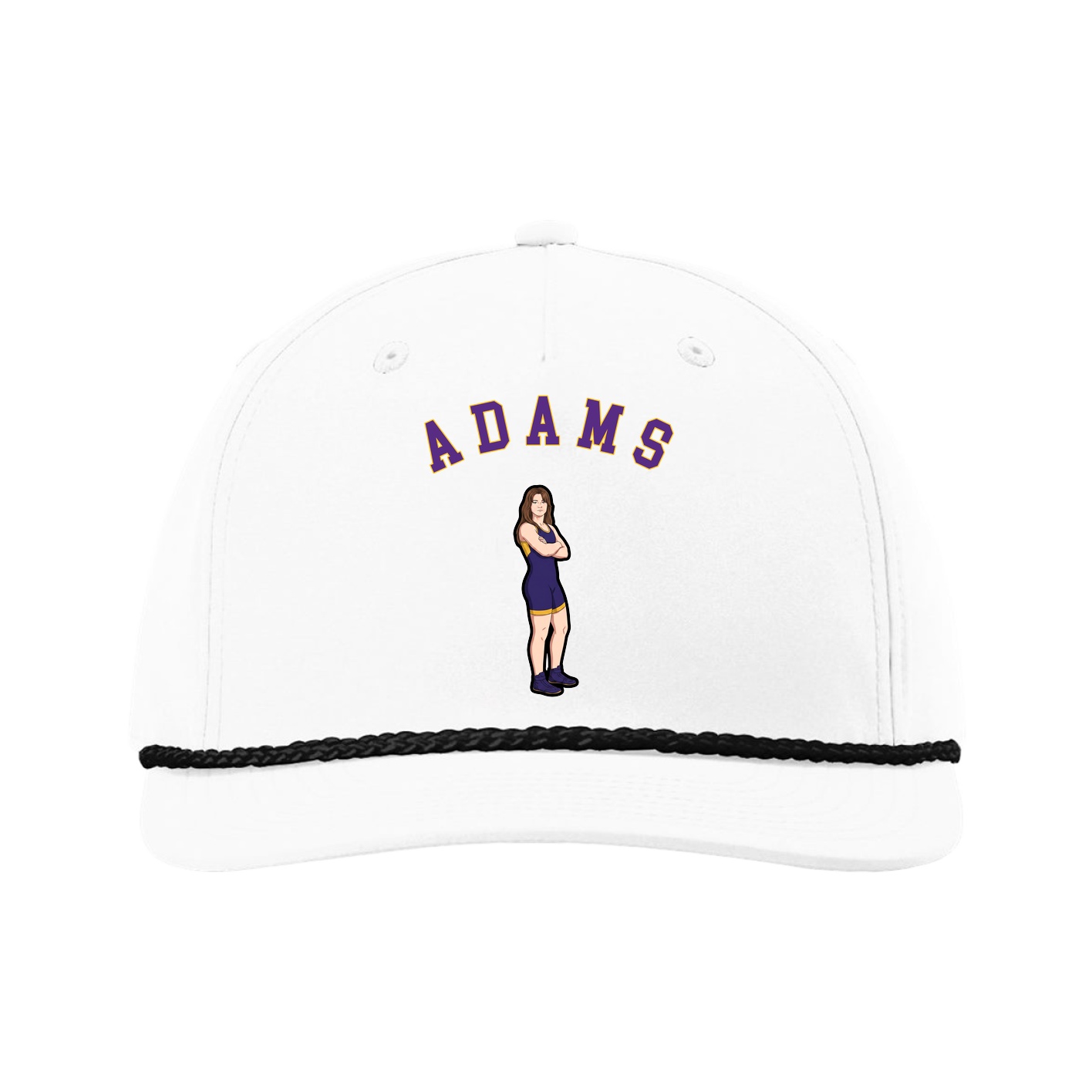 Five-Panel Classic Rope Cap — Shirsey Arch in White