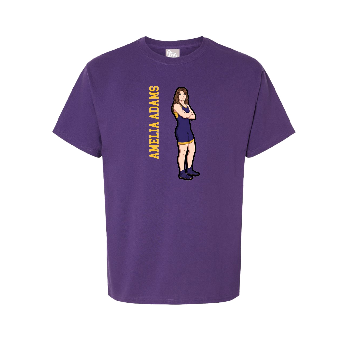 Tee — Name Vertical in Purple