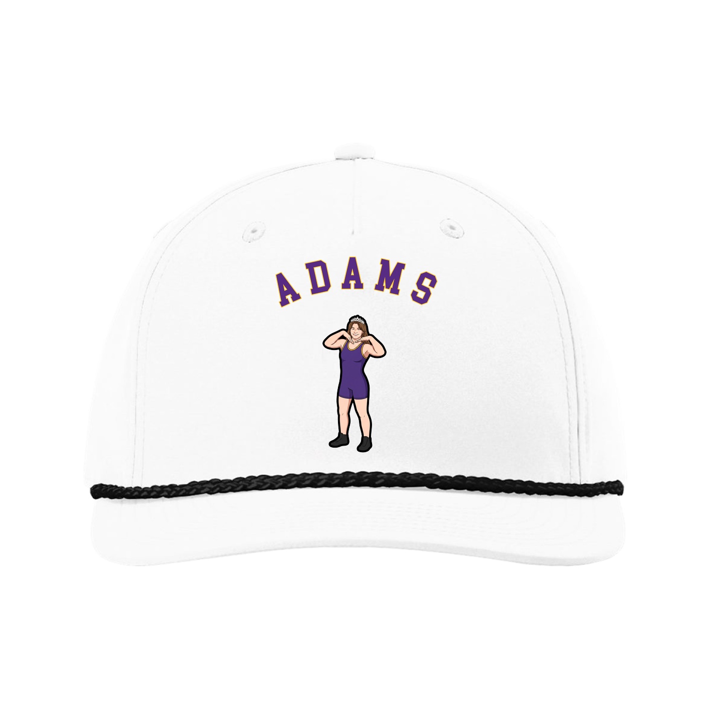 Five-Panel Classic Rope Cap — Shirsey Arch in White