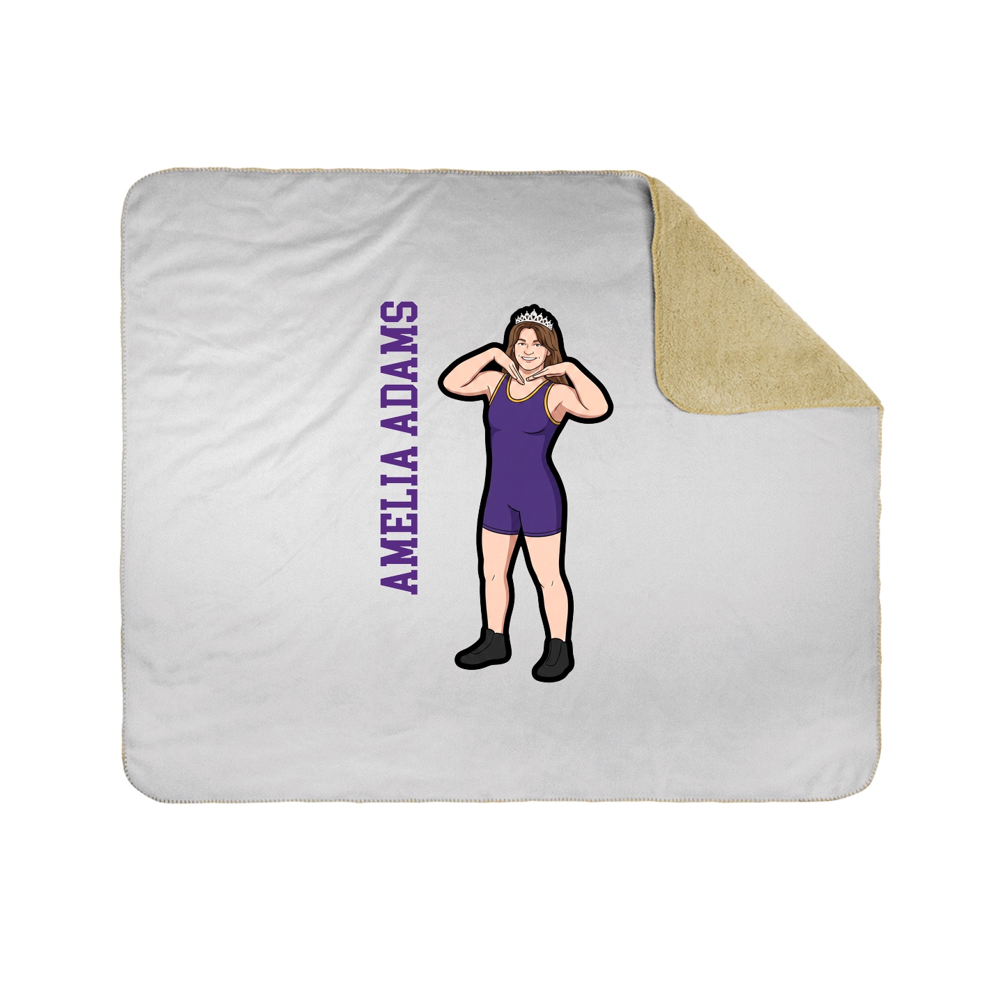 Throw Blanket — Name Vertical in White