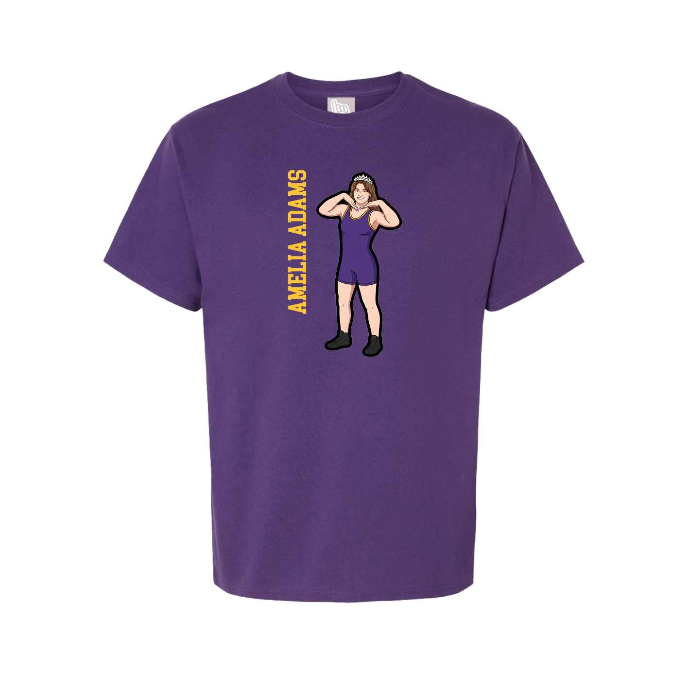 Tee — Name Vertical in Purple