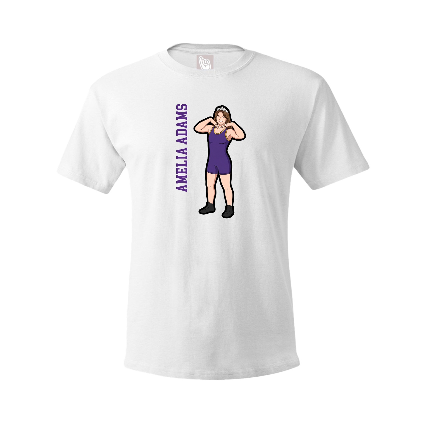 Youth Tee — Name Vertical in White
