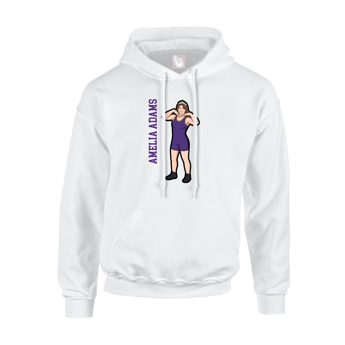 Youth Hoodie — Name Vertical in White