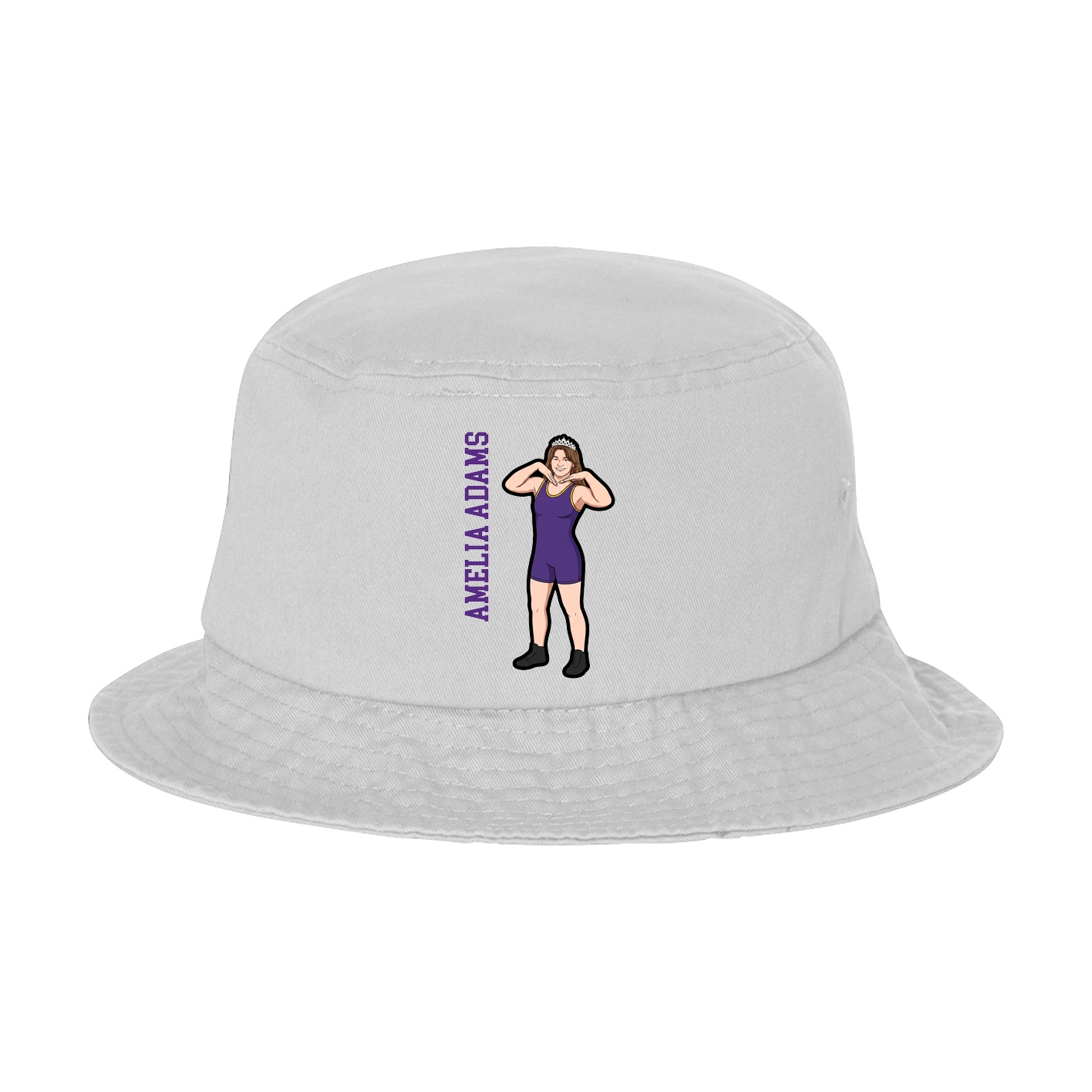 Bucket Cap — Name Vertical in White