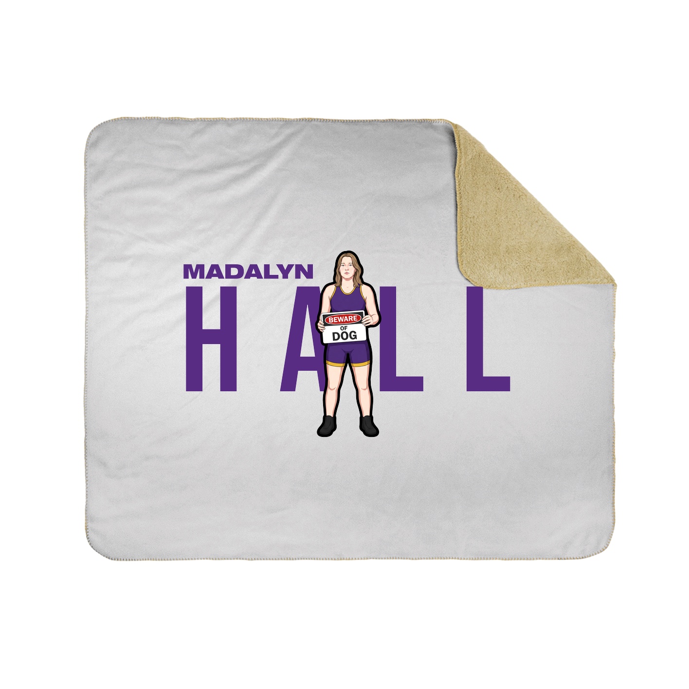 Throw Blanket — Player Name in White