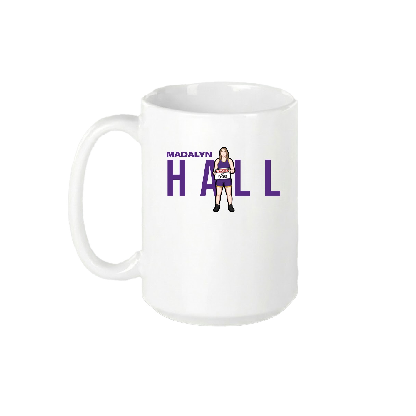 15oz Coffee Mug — Player Name in White