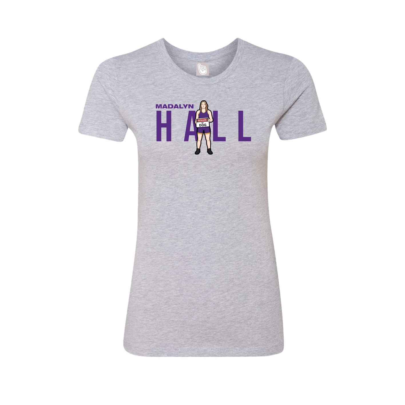Fitted Women's Tee — Player Name in Grey