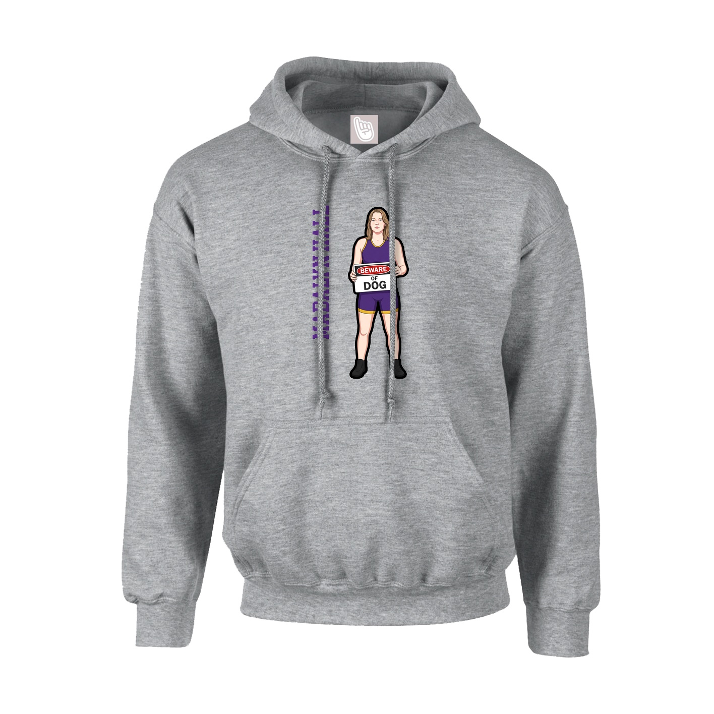 Youth Hoodie — Name Vertical in Grey