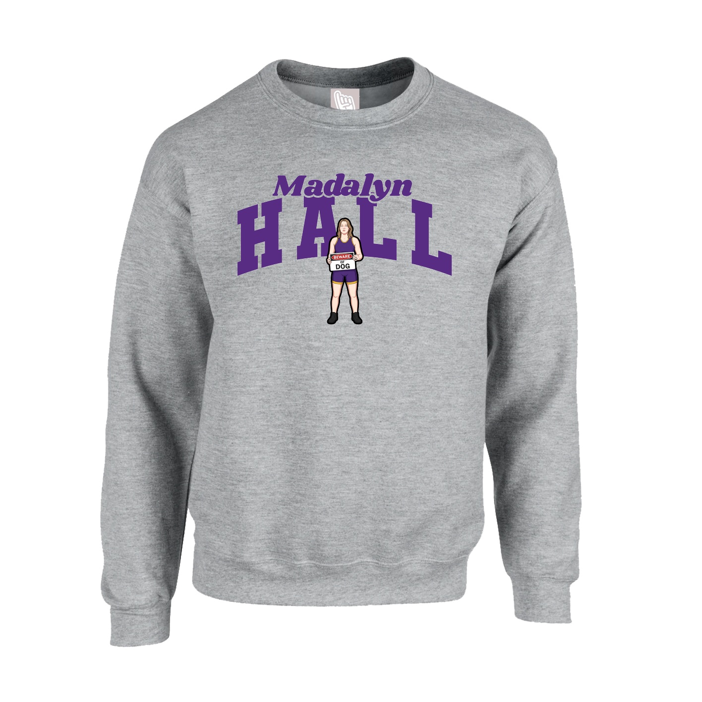 Fleece Crew — Signature Arch in Grey