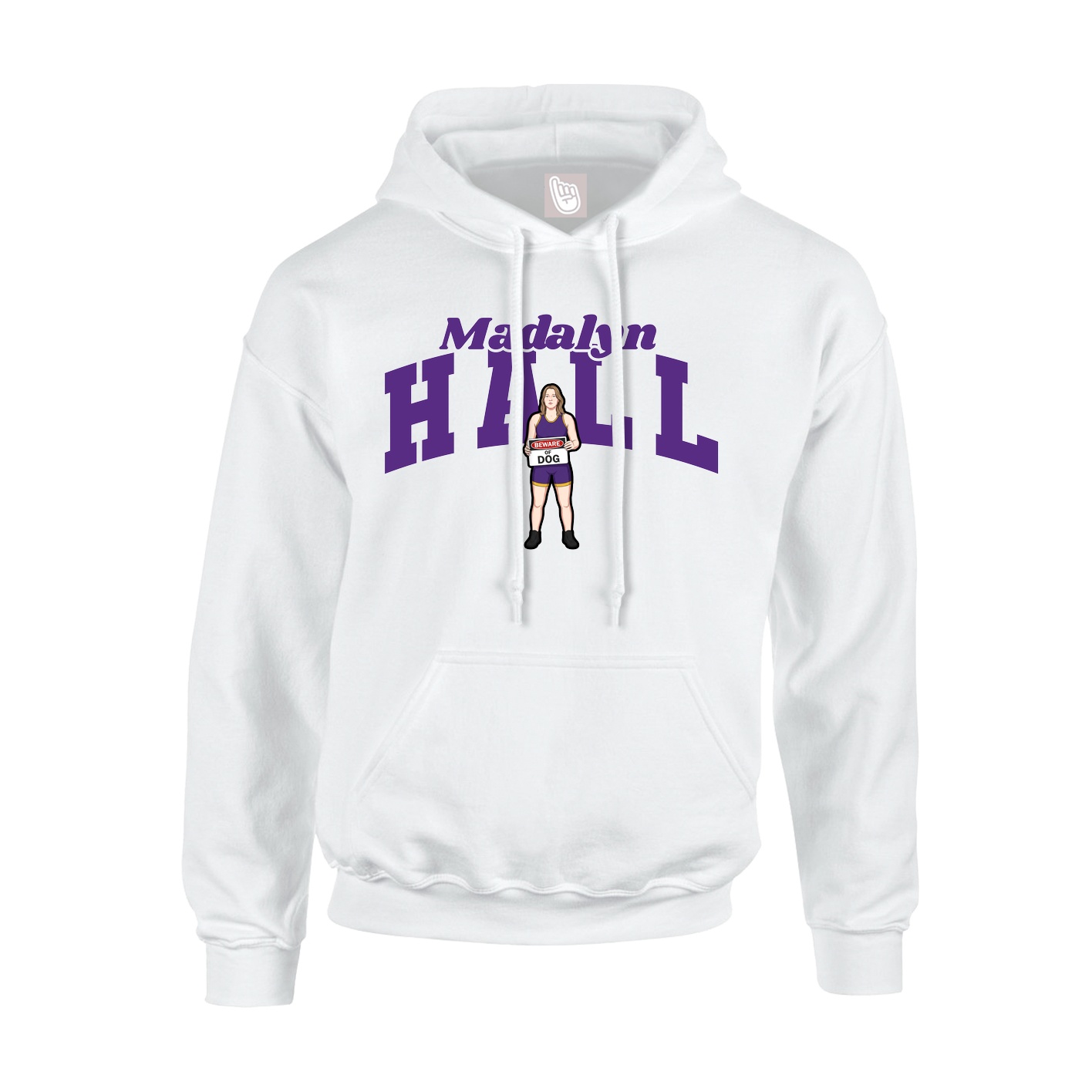 Youth Hoodie — Signature Arch in White