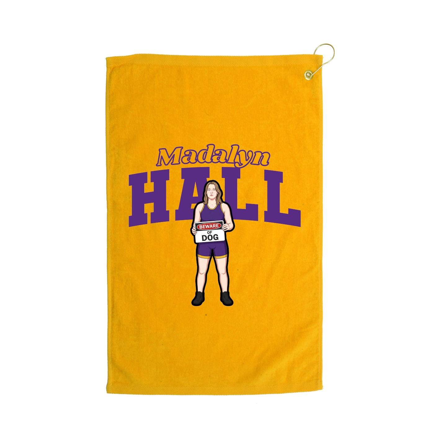 Golf Towel — Name Arch in Gold