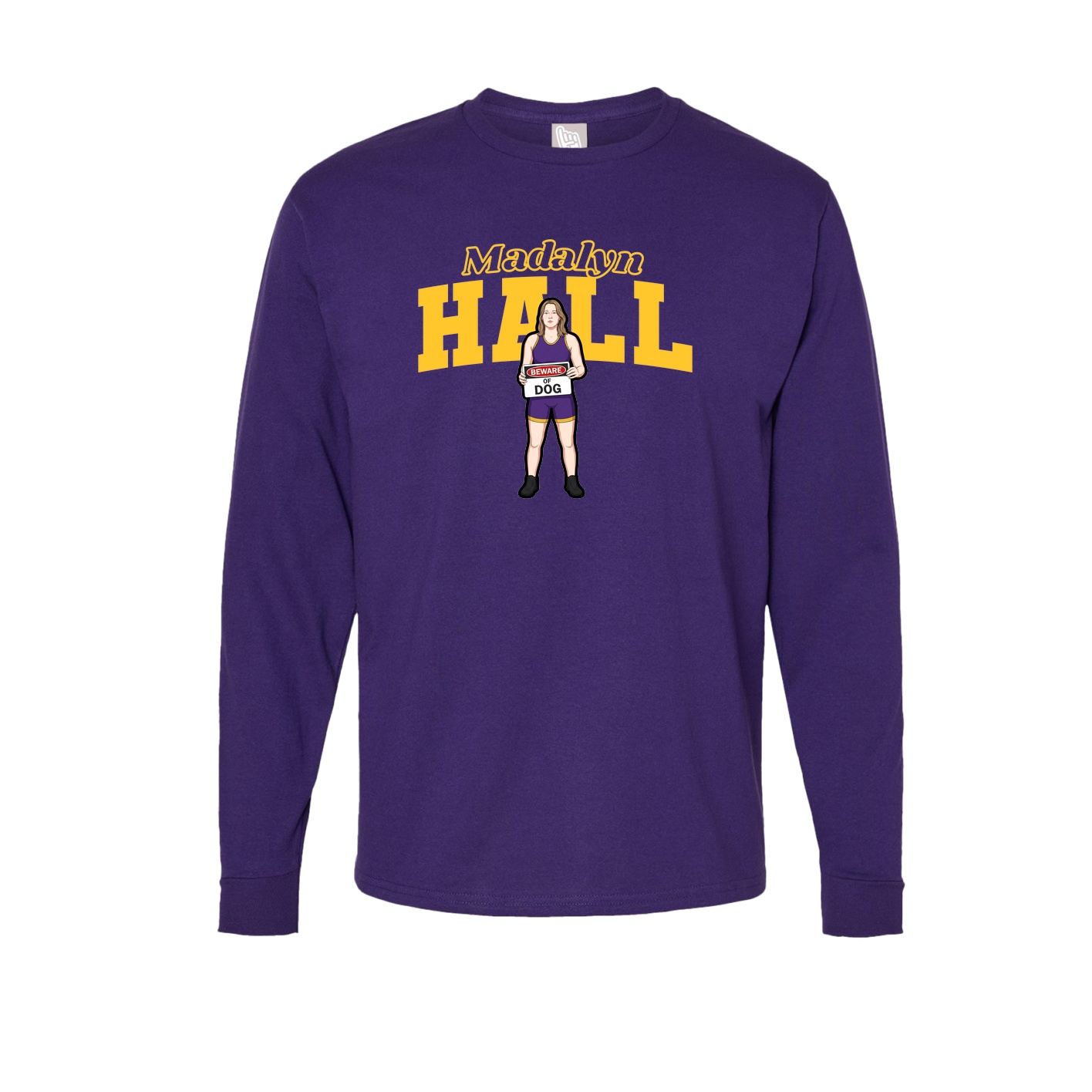 Long Sleeve Tee — Name Arch in Purple