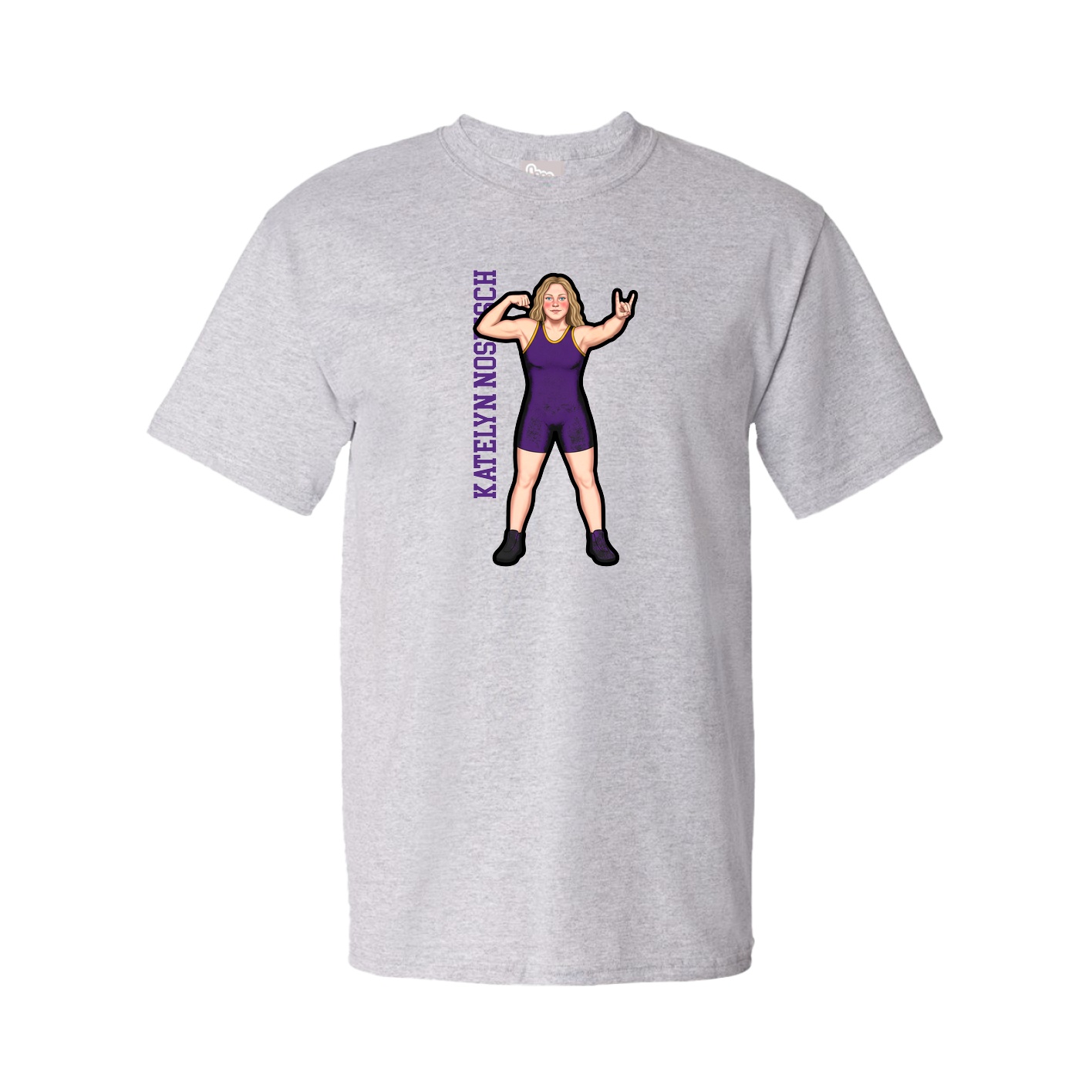 Tee — Name Vertical in Grey