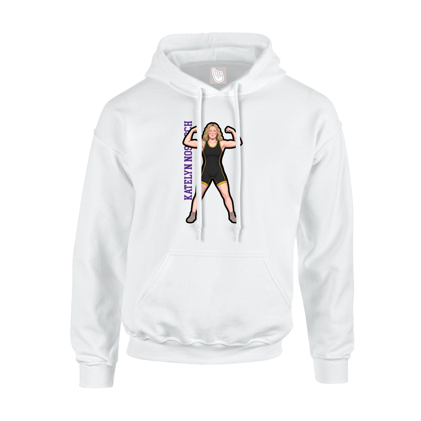 Hoodie — Name Vertical in White