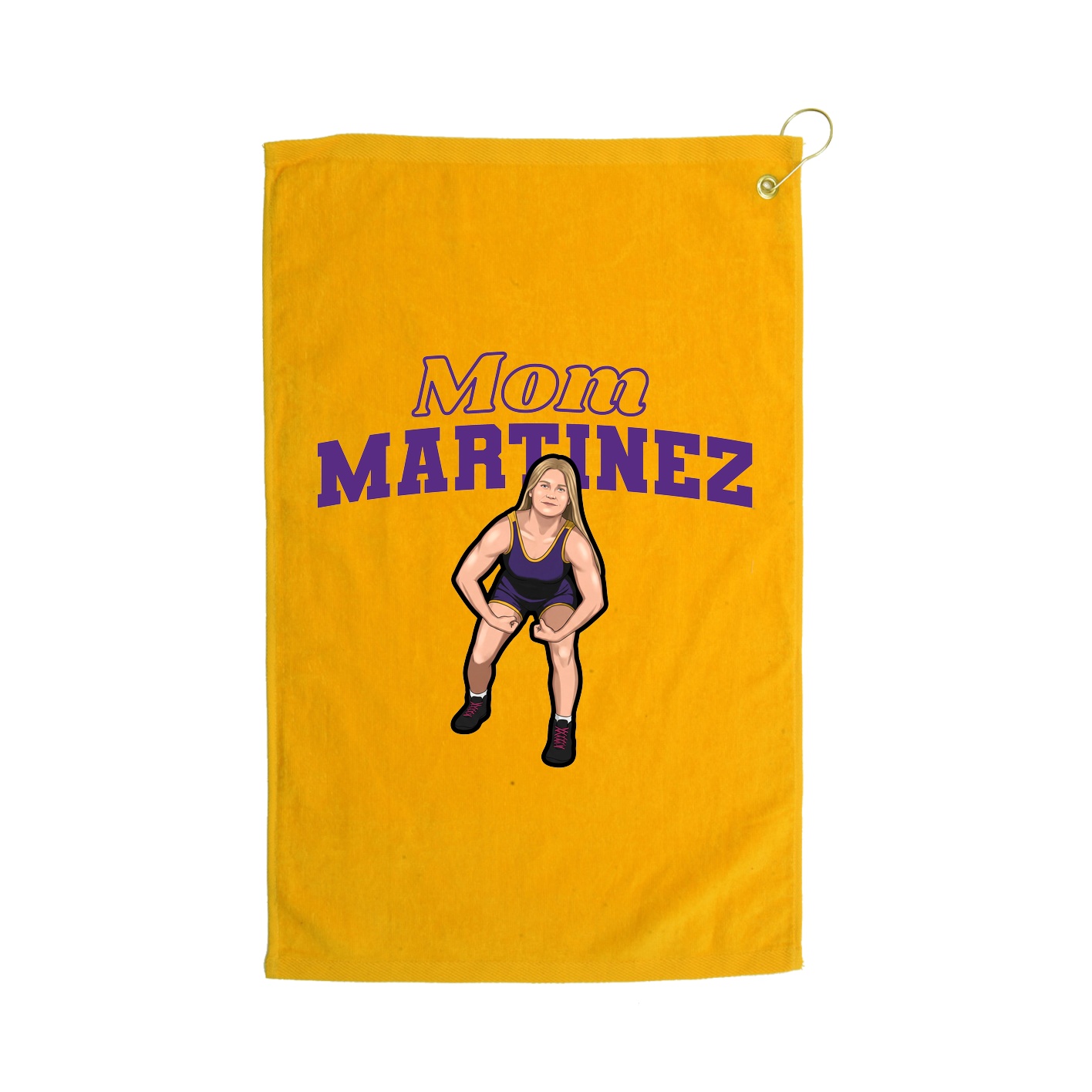 Golf Towel — Mothers Day Block in Gold