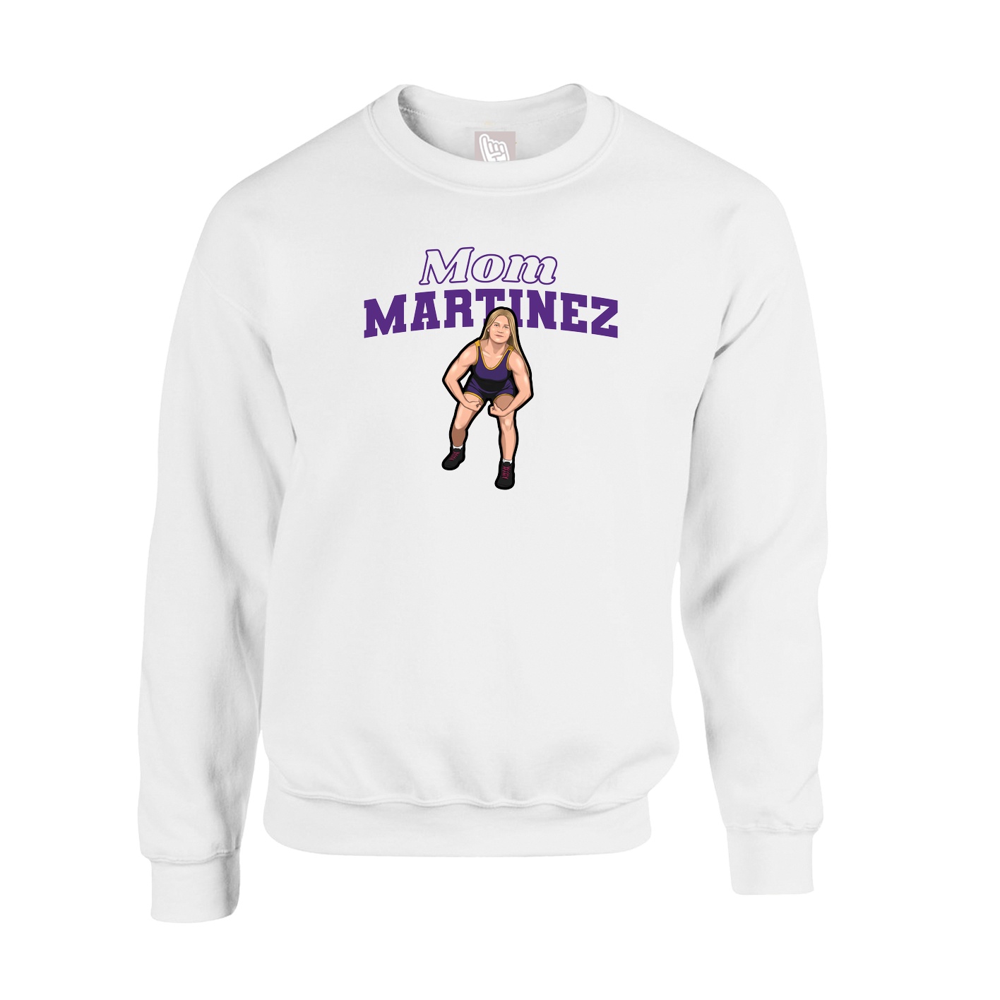 Fleece Crew — Mothers Day Block in White