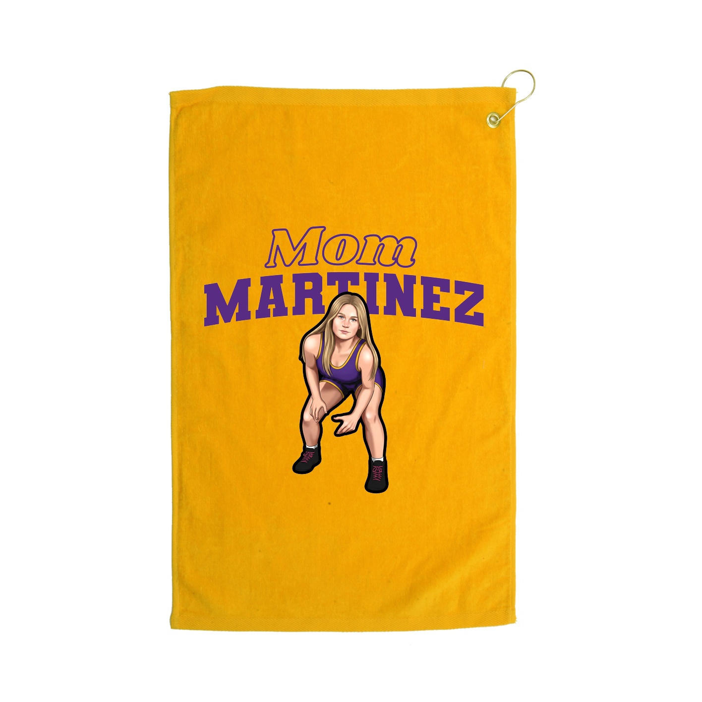 Golf Towel — Mothers Day Block in Gold