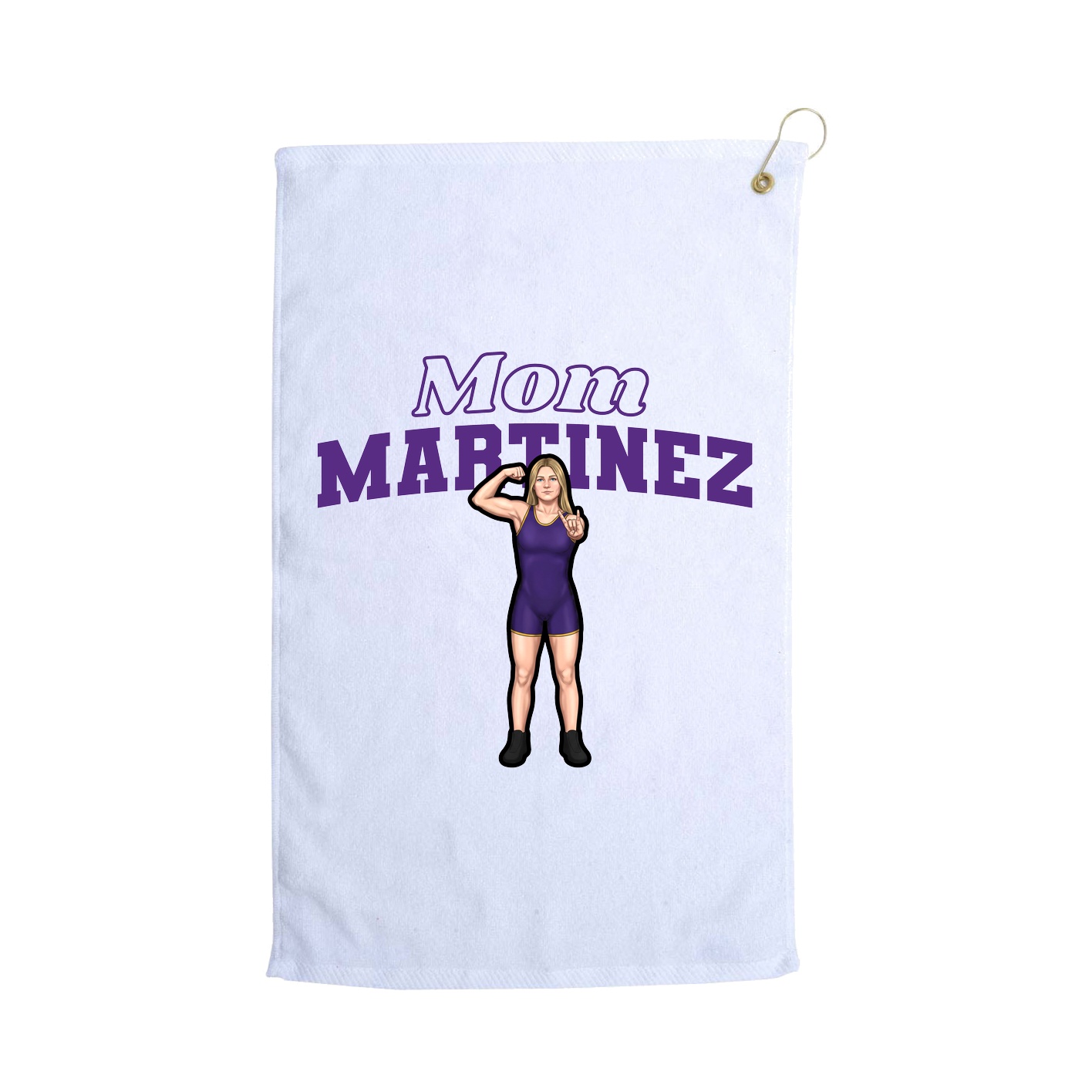 Golf Towel — Mothers Day Block in White