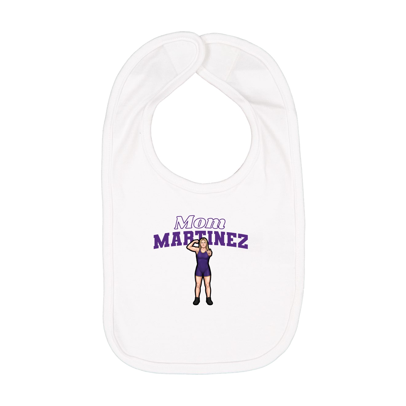 Infant Bib — Mothers Day Block in White
