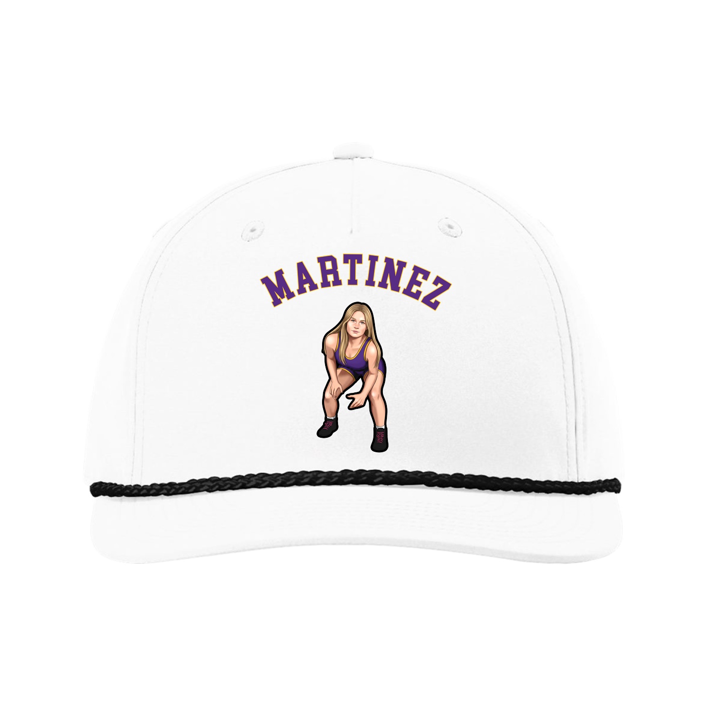 Five-Panel Classic Rope Cap — Shirsey Arch in White