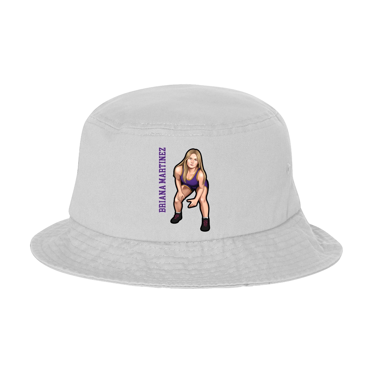 Bucket Cap — Name Vertical in White