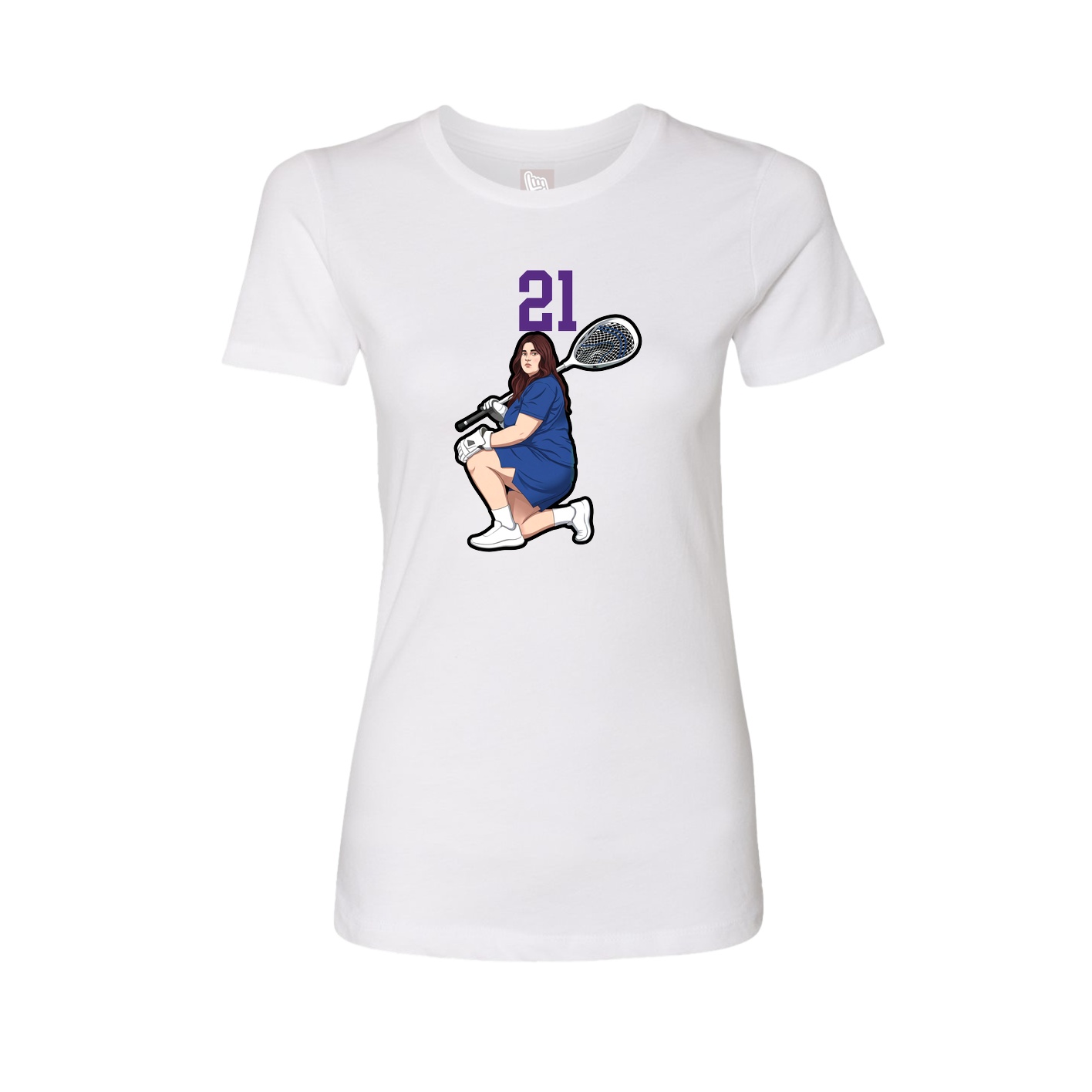 Fitted Women's Tee — Number Top in White