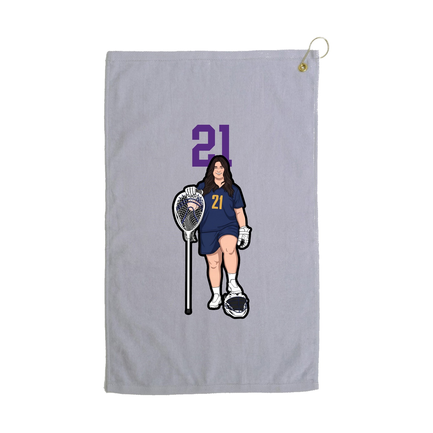 Golf Towel — Number Top in Grey
