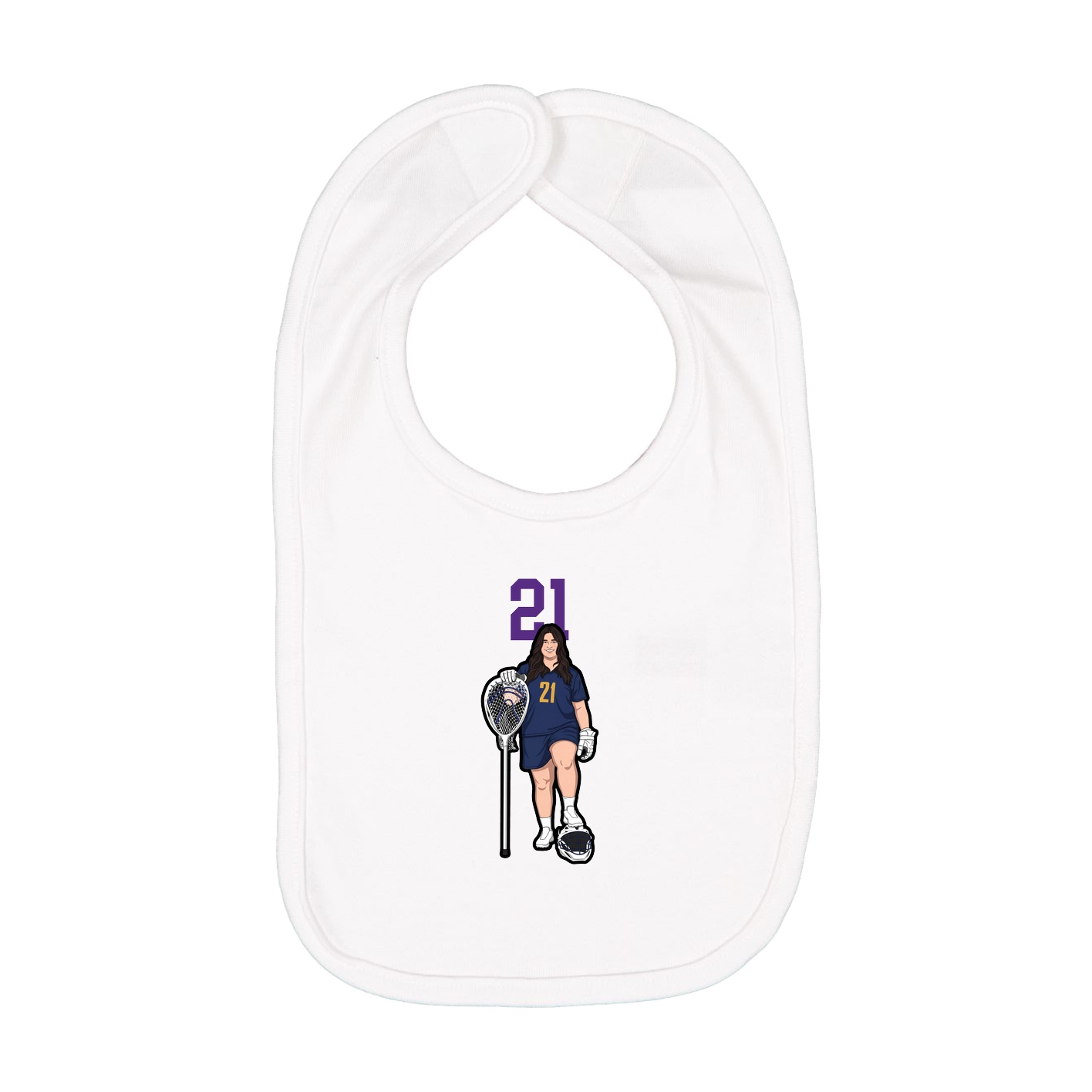 Infant Bib — Number Top in White