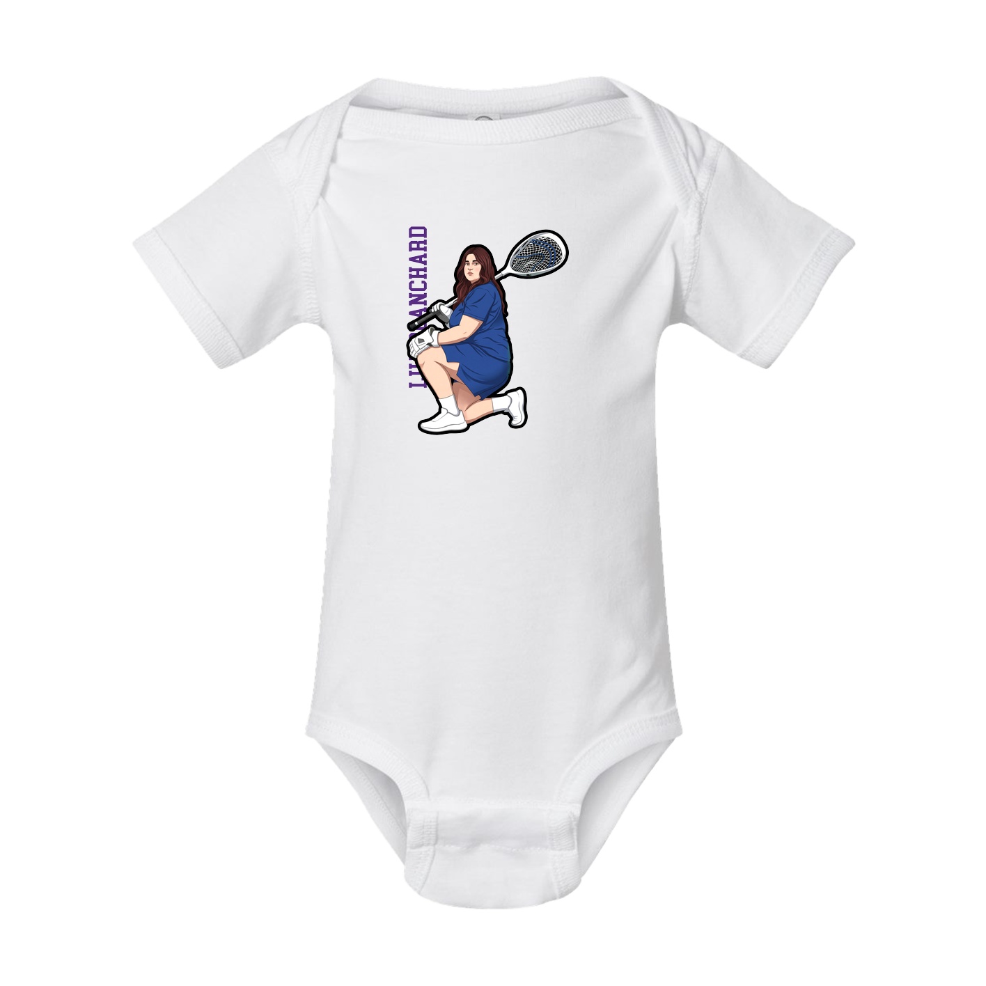 Baby Onesie — Name Vertical in White