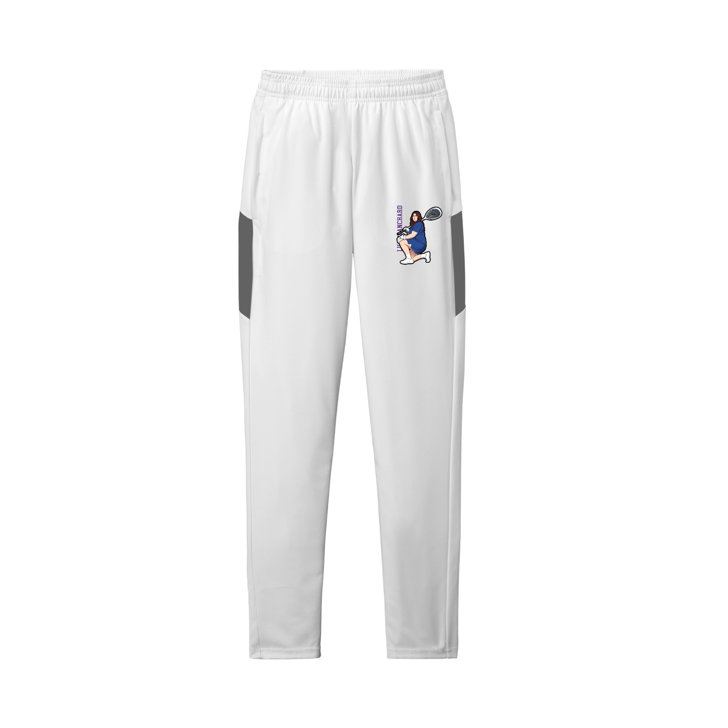 Team Travel Pant — Name Vertical in White/Grey