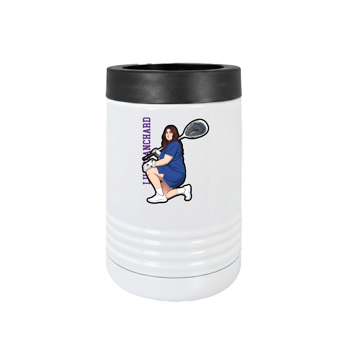 Beverage Holder — Name Vertical in White