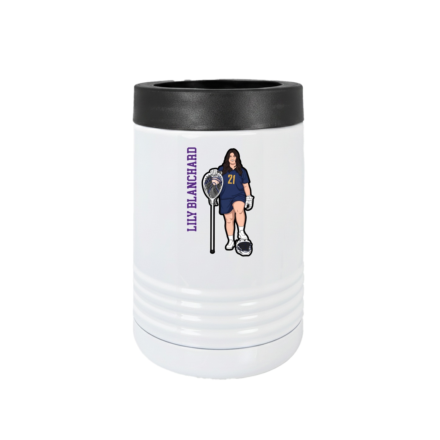 Beverage Holder — Name Vertical in White