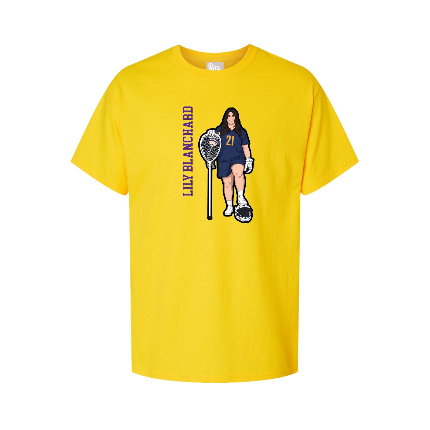Youth Tee — Name Vertical in Gold