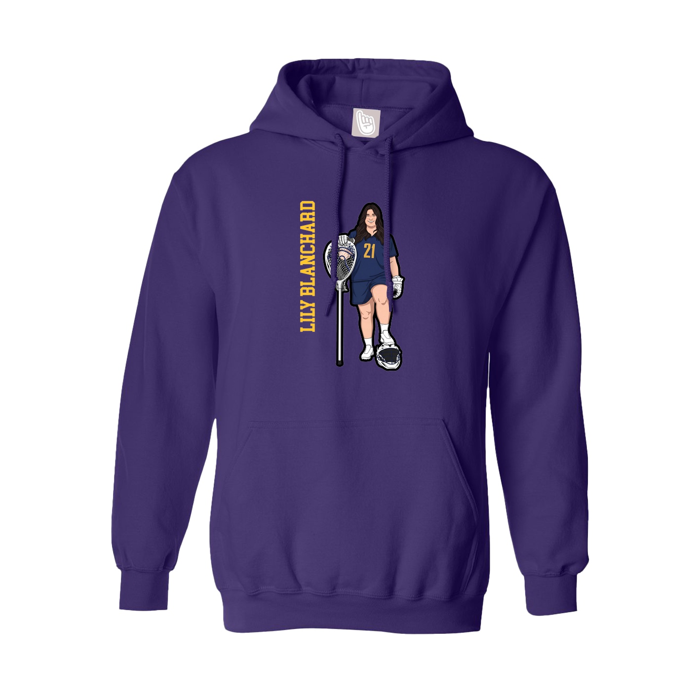 Youth Hoodie — Name Vertical in Purple