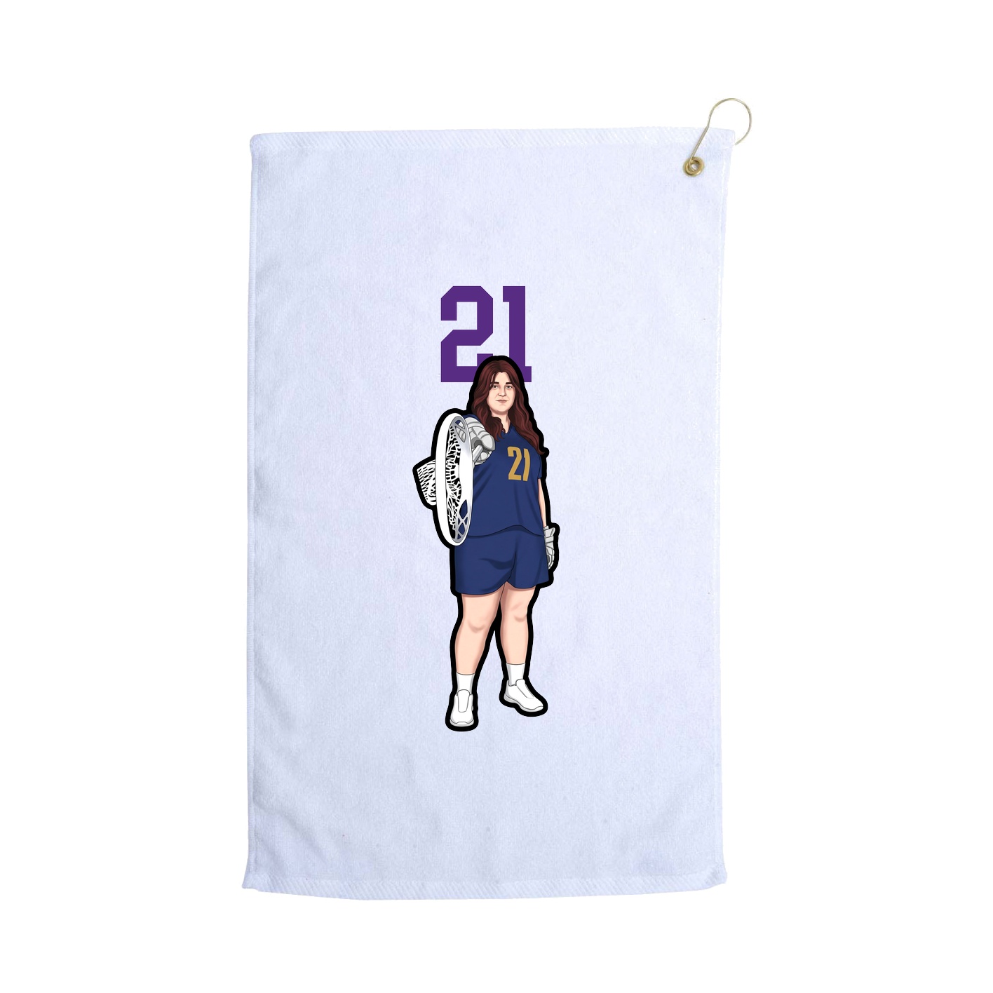 Golf Towel — Number Top in White