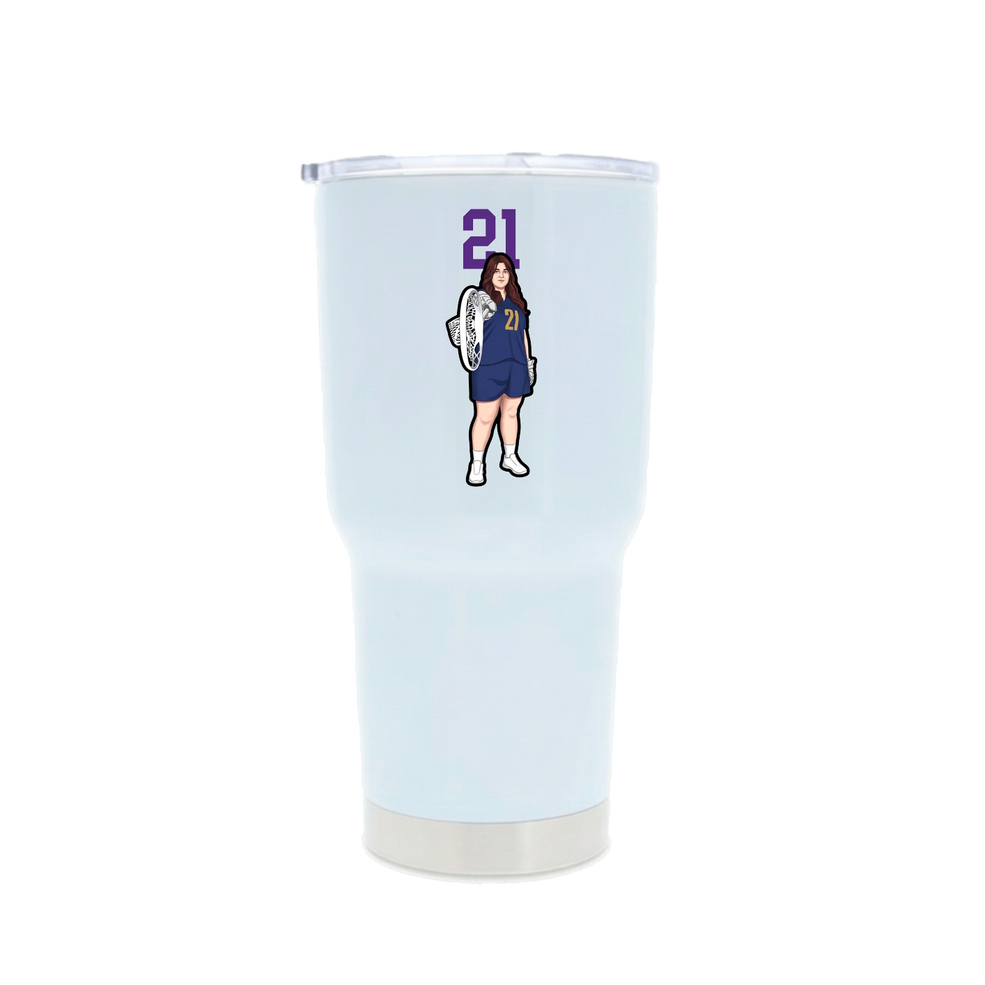 30oz Stainless Steel Tumbler — Number Top in White