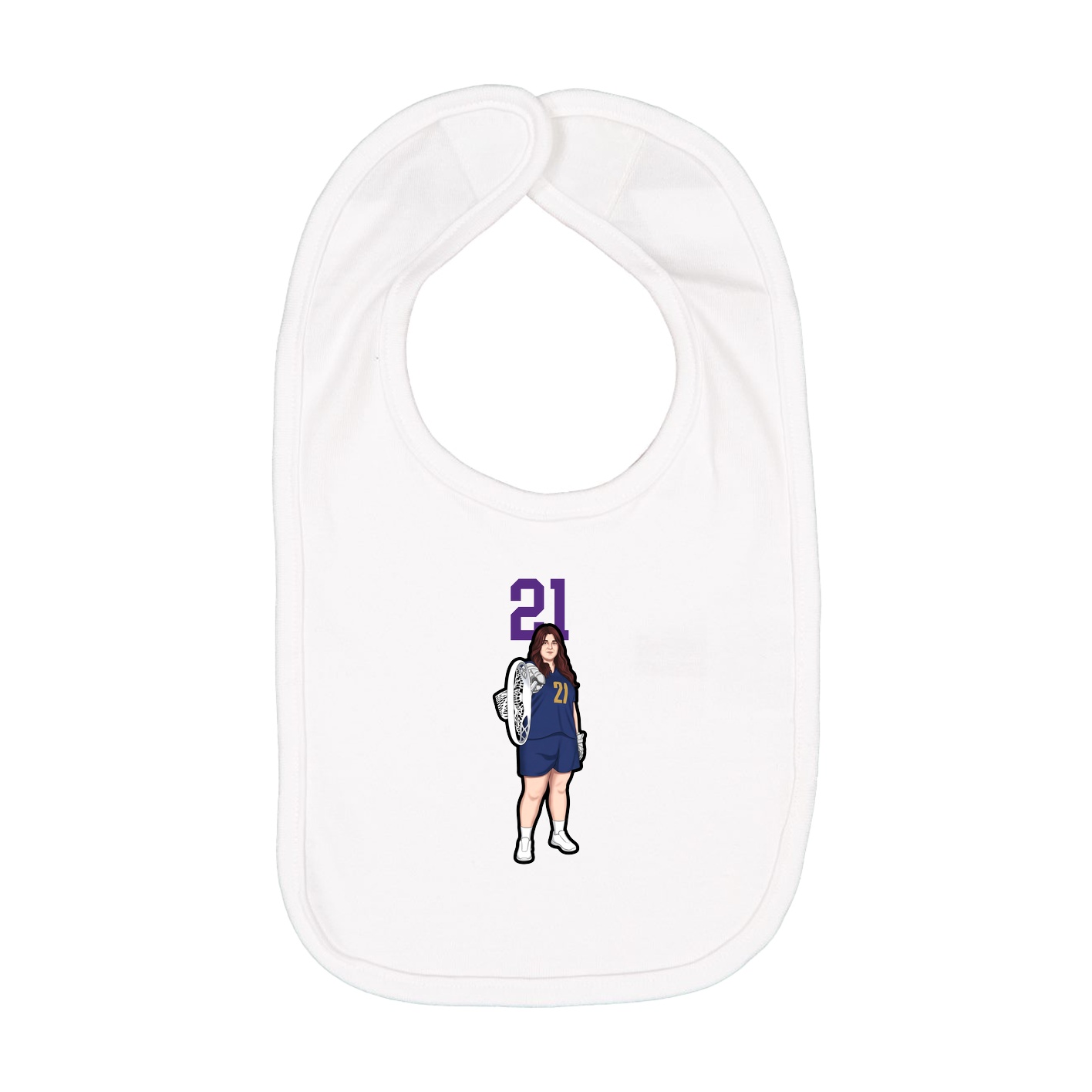 Infant Bib — Number Top in White
