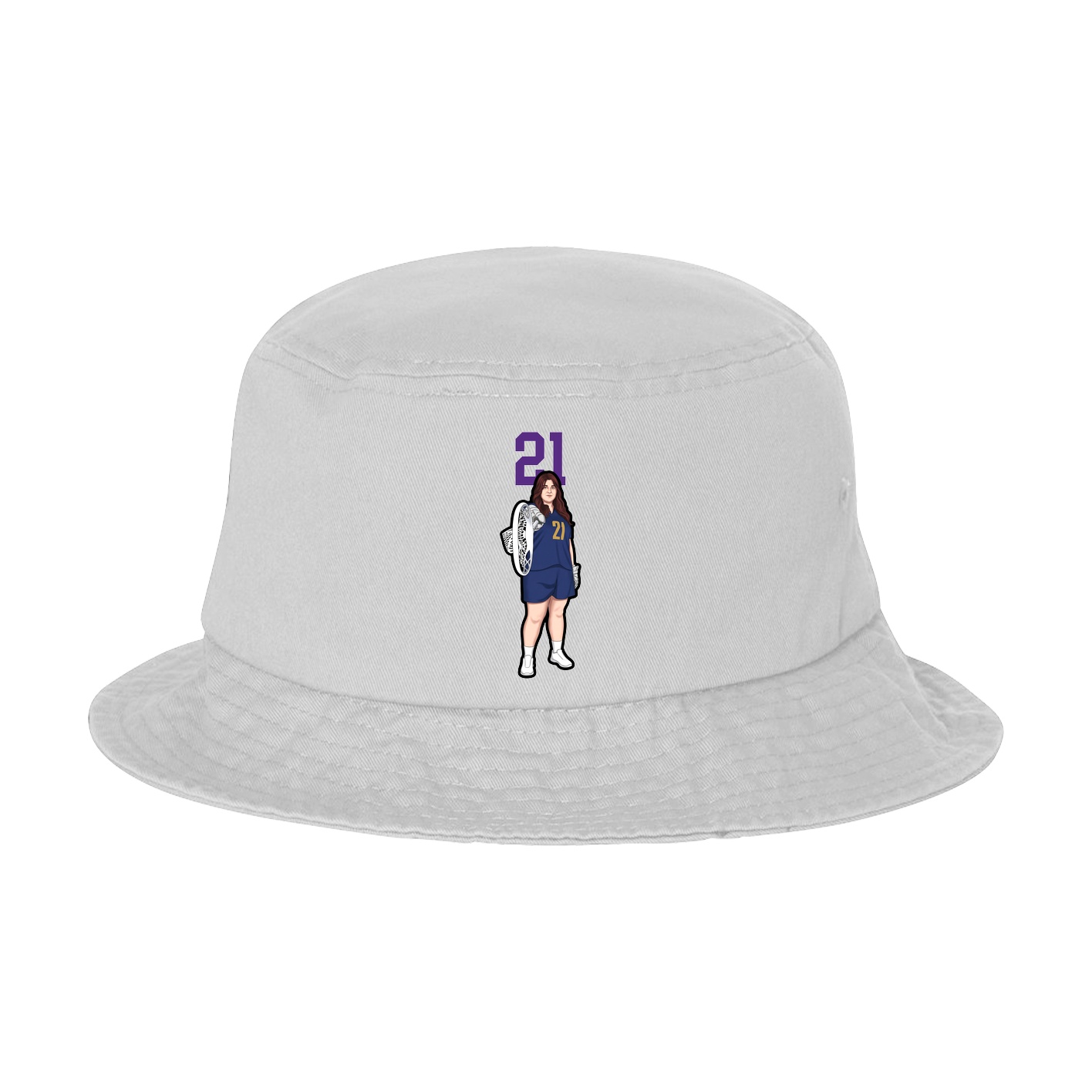 Bucket Cap — Number Top in White