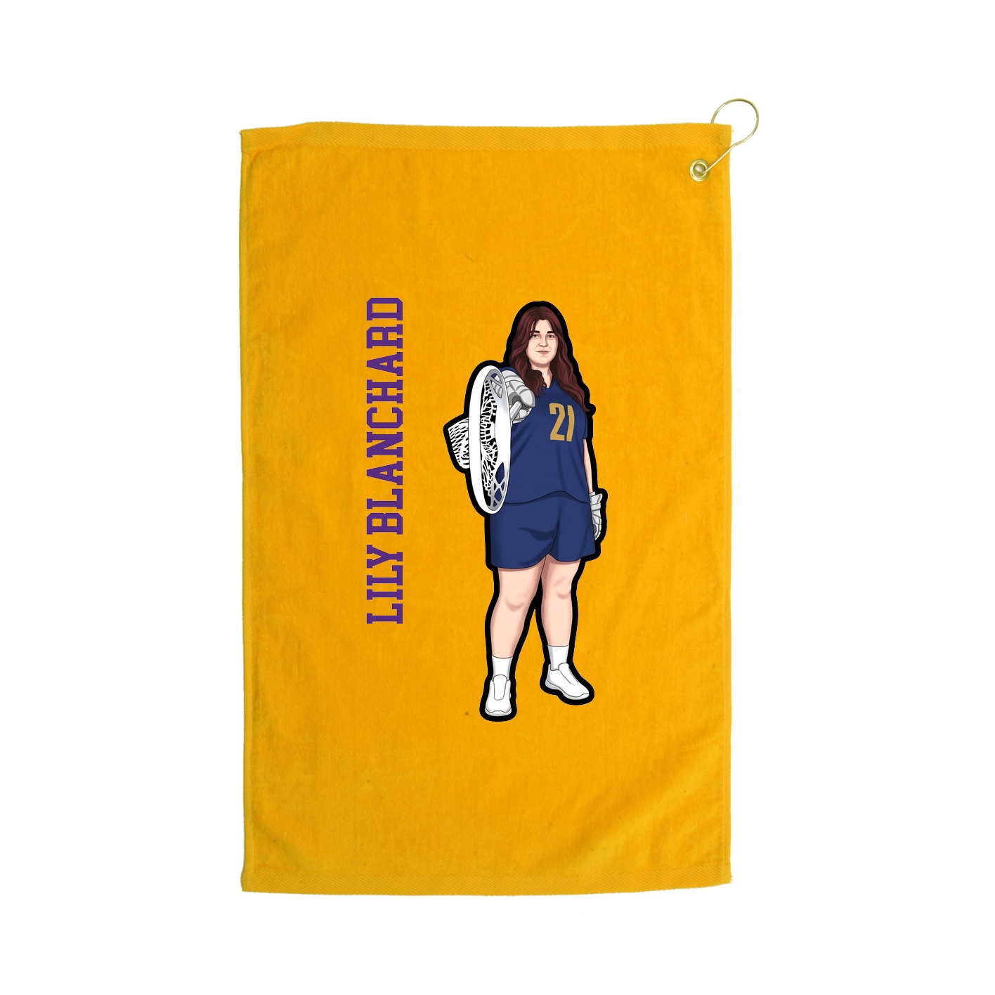 Golf Towel — Name Vertical in Gold