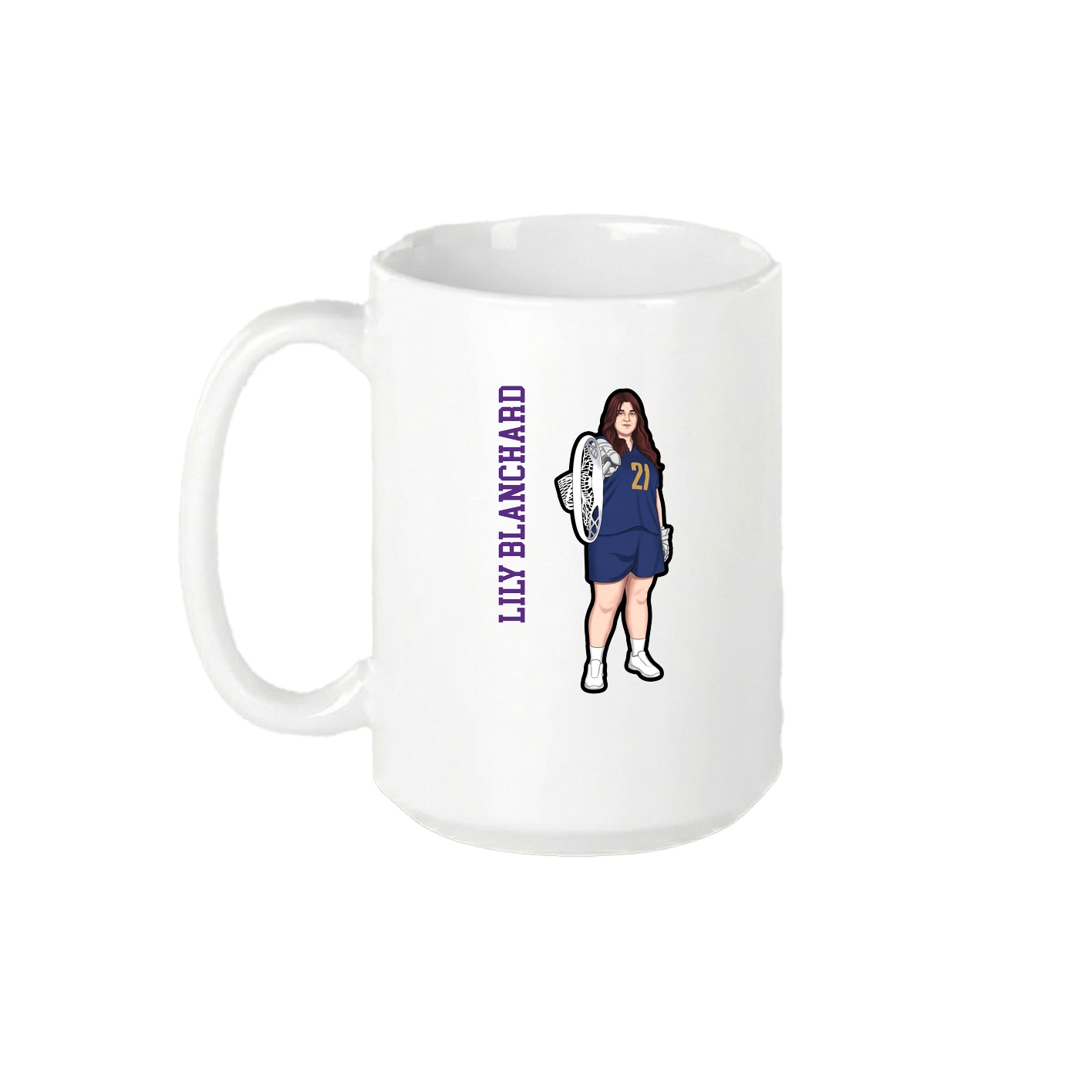 15oz Coffee Mug — Name Vertical in White