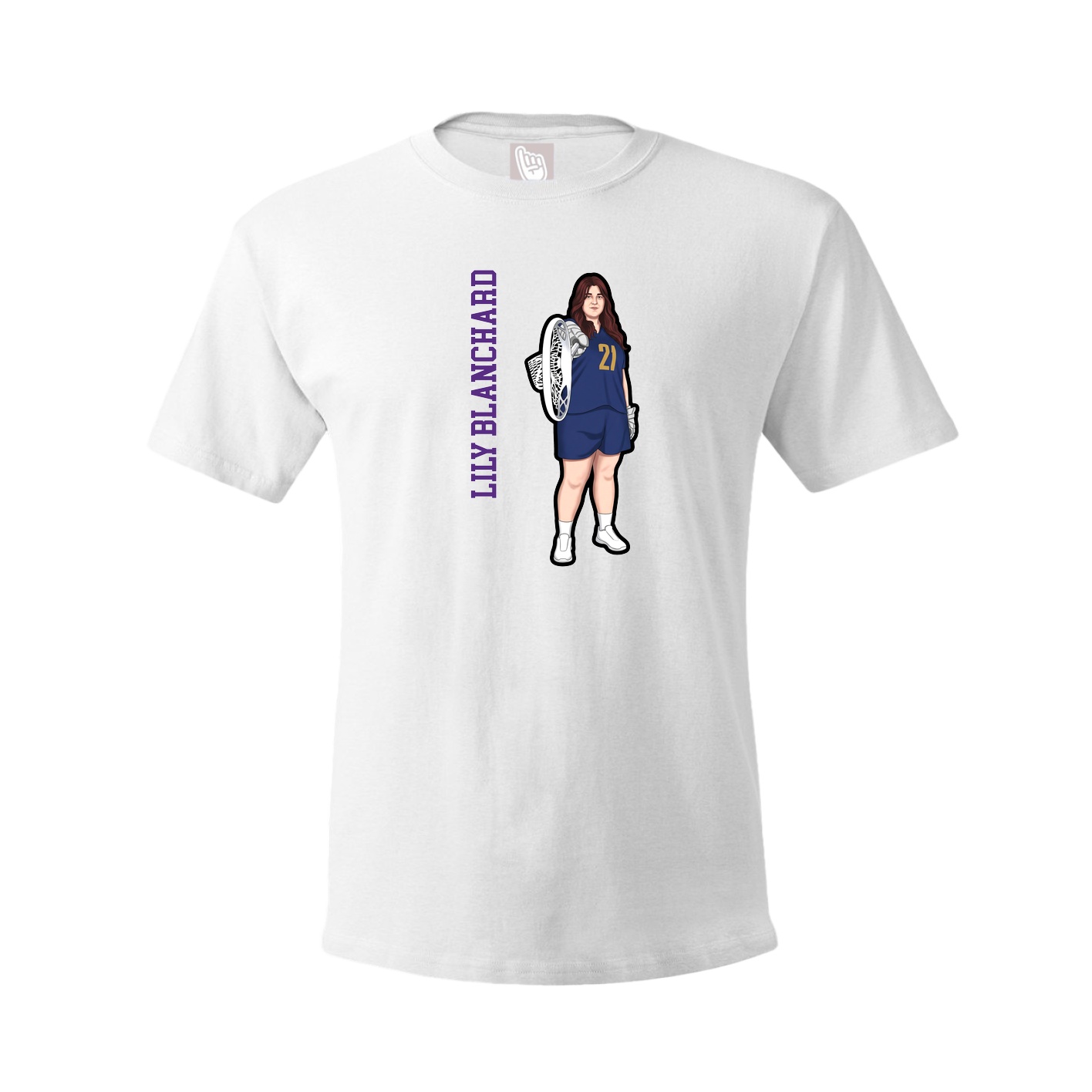 Tee — Name Vertical in White